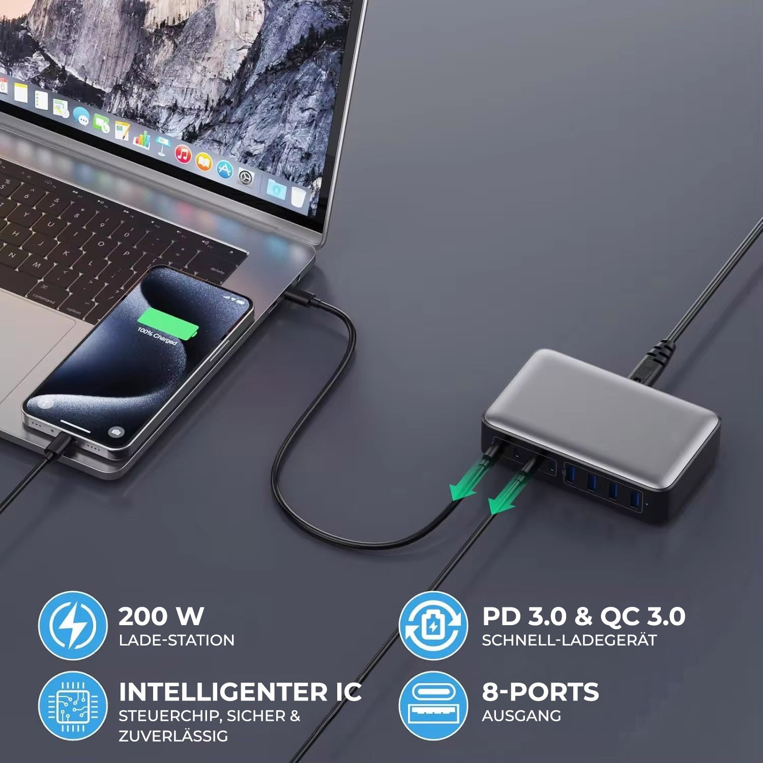 8-Port Schnelllade-Station