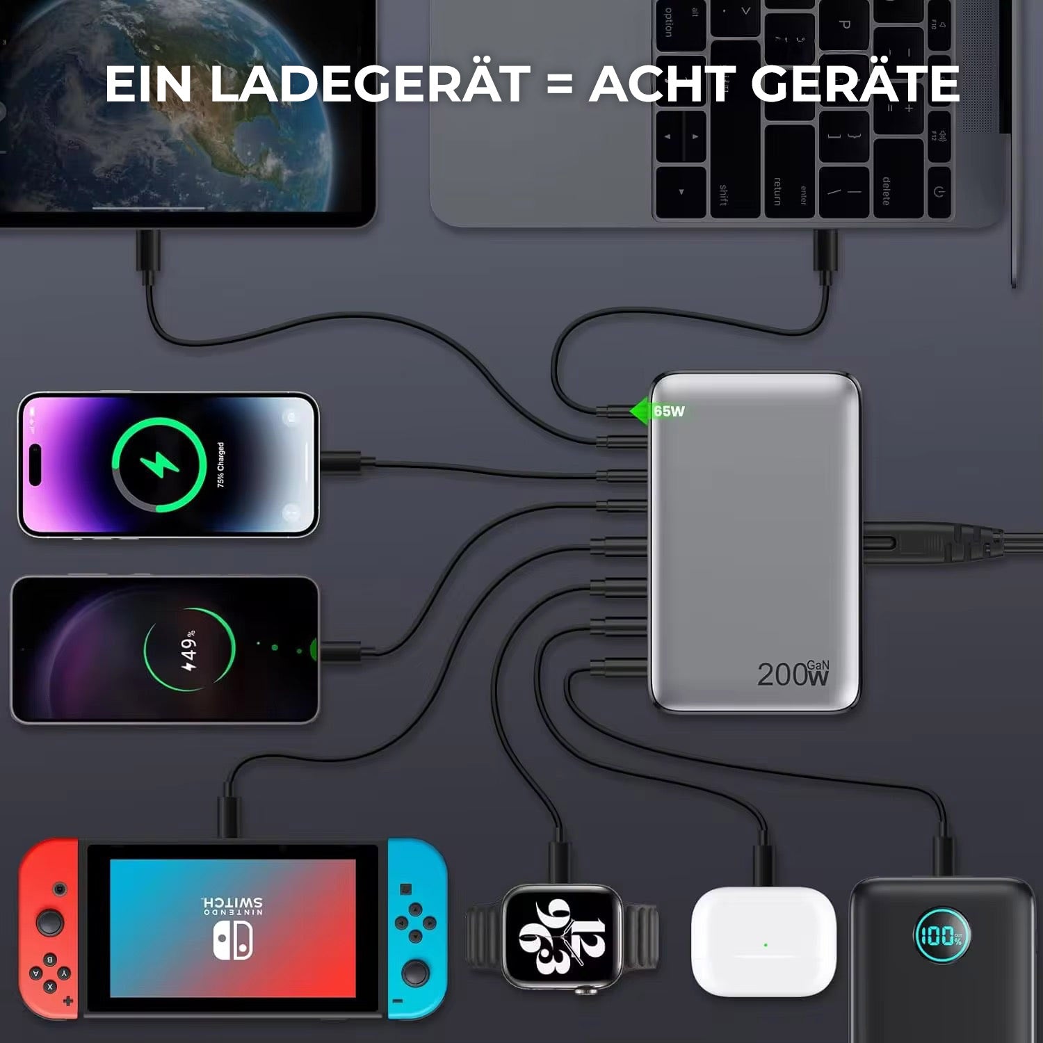 8-Port Schnelllade-Station