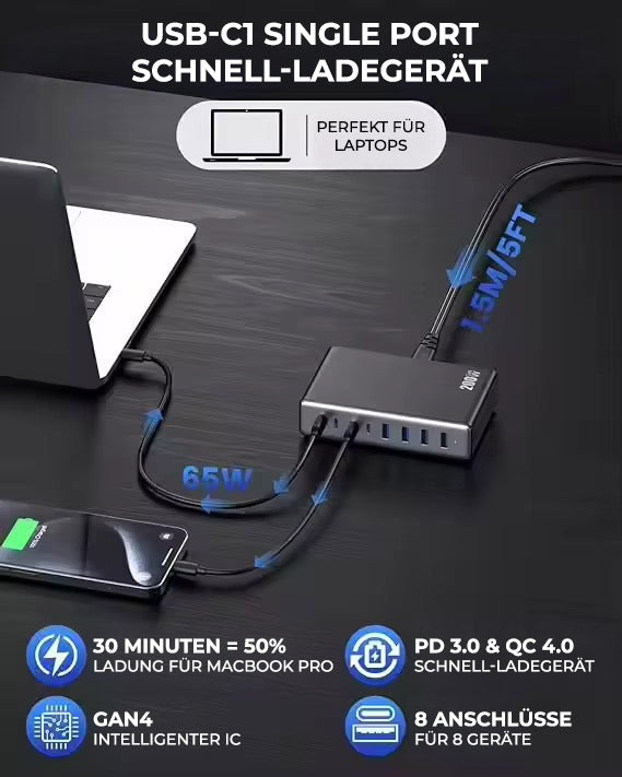 8-Port Schnelllade-Station