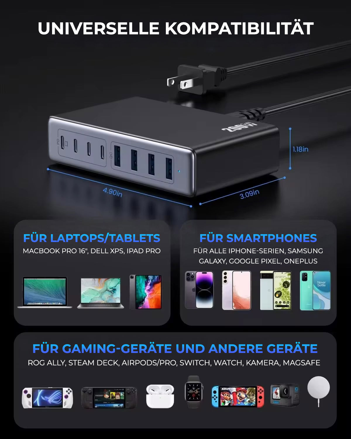 8-Port Schnelllade-Station