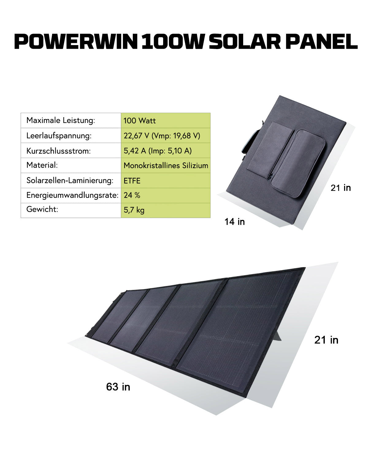 POWERWIN Faltbares Solarpanel