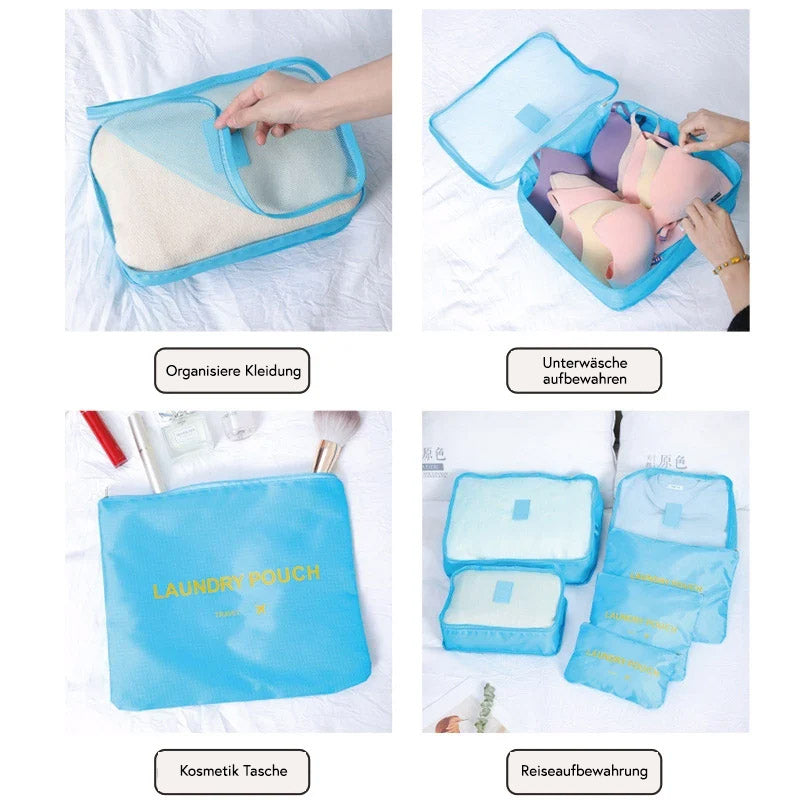 6-teiliges Set Reise-Gepäck-Organizer